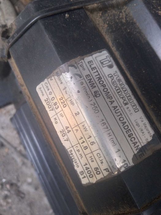 Pompa do cieczy gęstych TELLARINI ENM 50 monoblok z silnikiem 1.5 kW