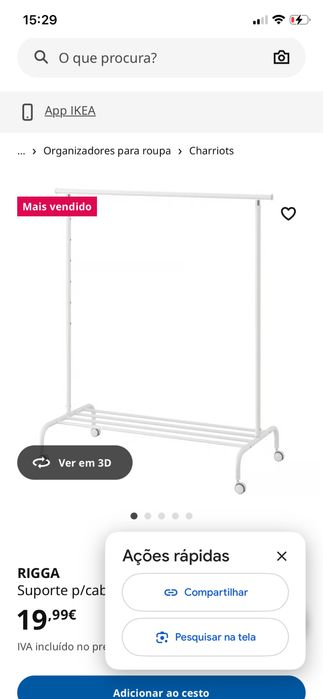 Arara IKEA RIGGA, branca,