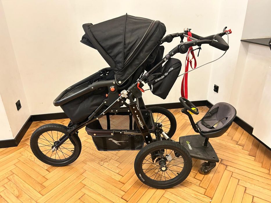 Wózek biegowy TFK joggster III komplet czarny. Od 0 do 5 lat