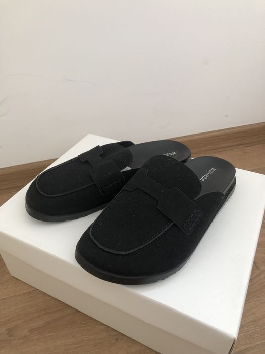 Мюлі Hermes замшеві