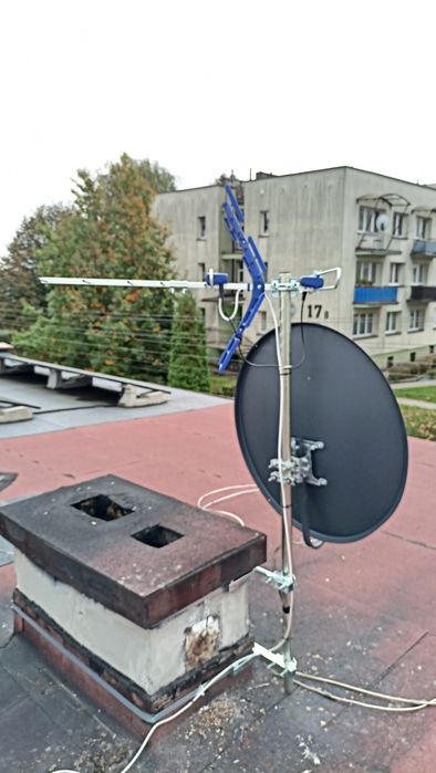 Montaż i ustawianie anten satelitarnych i dvbt/t2 serwis, tanio.