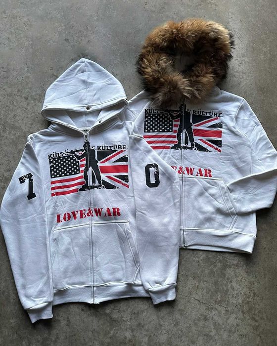 Zip-Hoodie USA Britian Зипка с мехом и флагами opium y2k archive