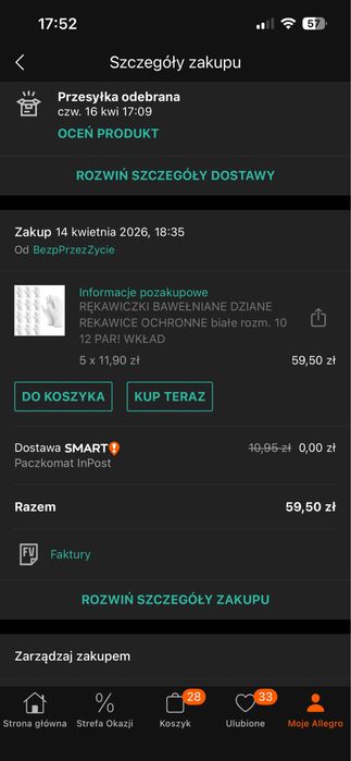 Rękawiczki  białe rozm. 10