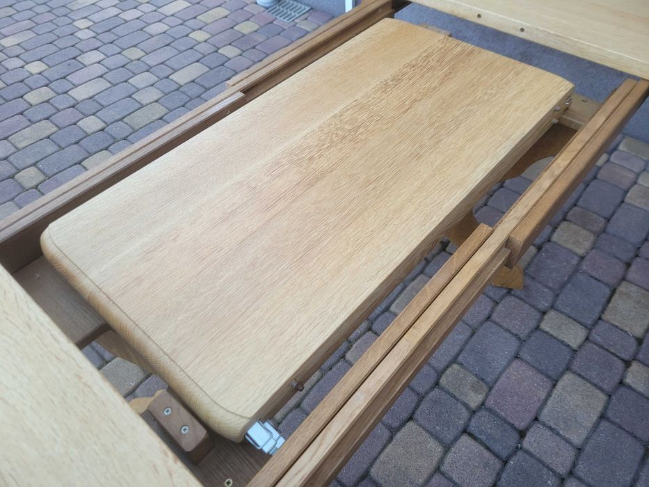 Stół Lity Dąb Jasny Dębowy Rozkładany + 4 Krzesła