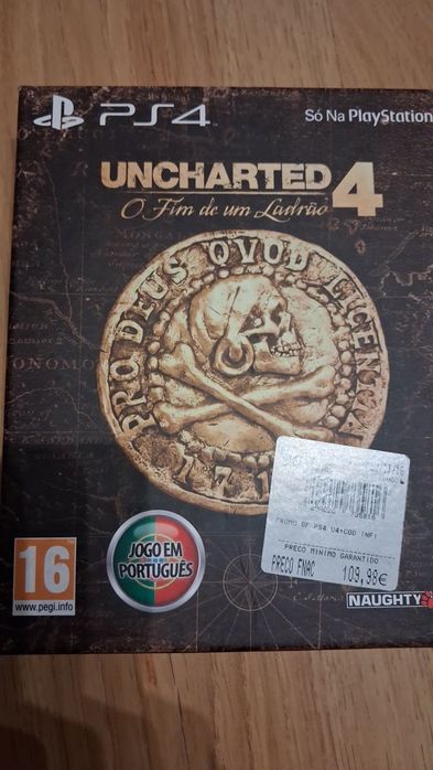 Ps4 slim  1 Tb + cabos + Uncharted 4 edicao especial
