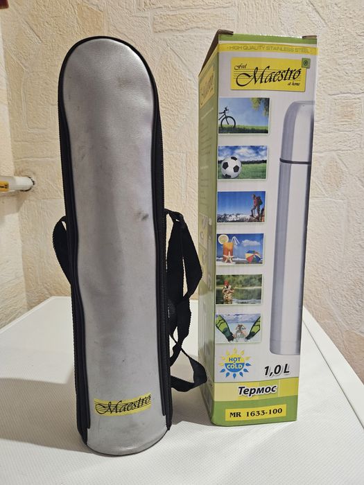 Термос Maestro с чехлом - 1 л MR-1633-100