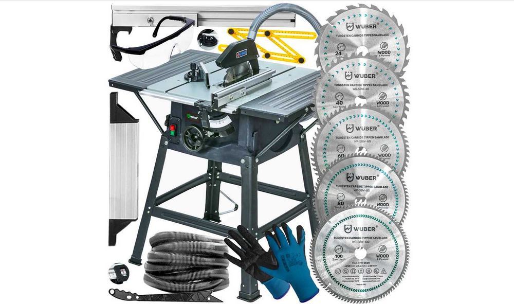 PIŁA Stołowa Krajzega WUBER 3100W | ZESTAW XXL: 6 Tarcz + 4 Blaty NOWA