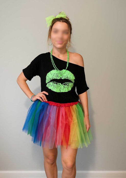 Strój vintage, akcesoria, strój retro, nenowy XXL lata 80 90 disco