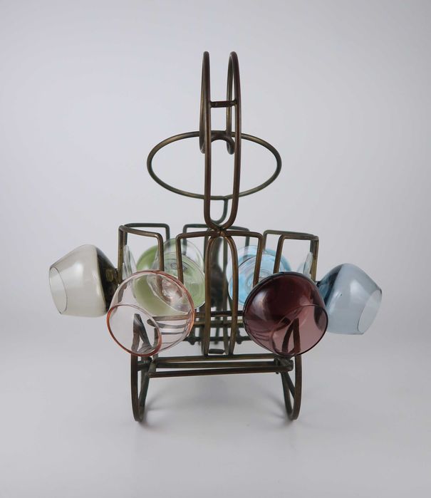 Decanter Vintage - Cavalo com carroça e 6 calices
