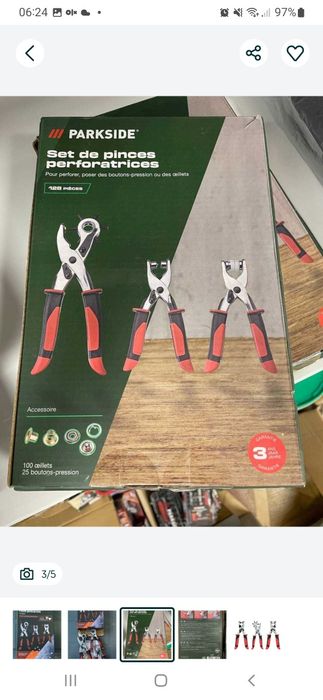 Набір щипців для отворів імлюверсів Parkside