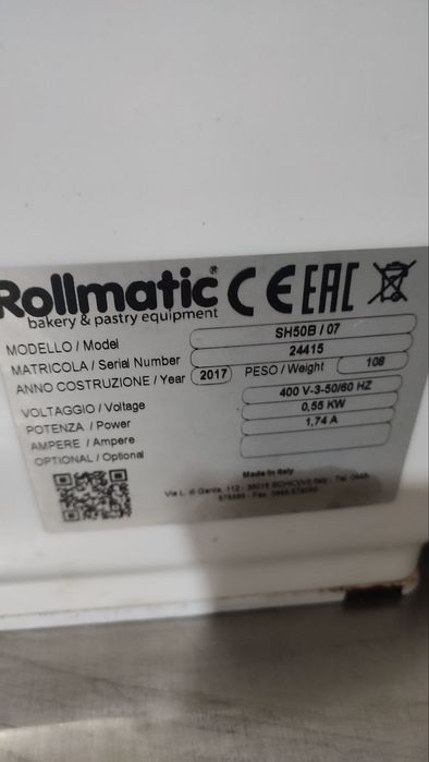 Тестораскатка ROLLMATIC SH 50B