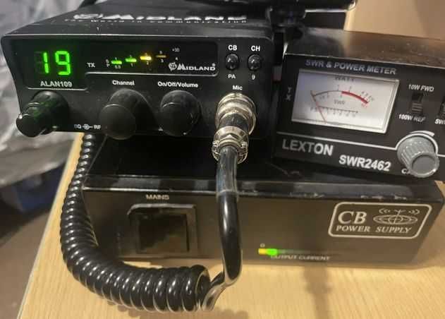 Cb radio Alan 109 ﻿Midland antena Yosan  swr  zasilacz 6a