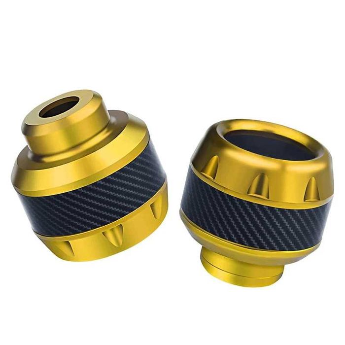 Mini-cogumelos cilíndricos proteção eixos - Par em alumínio e borracha