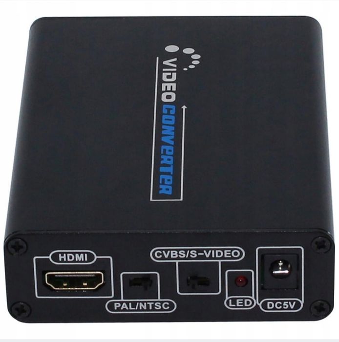 Konwerter HDMI 2A3-01-17 na S-Video i CVBS czarny. Video hdmi to av