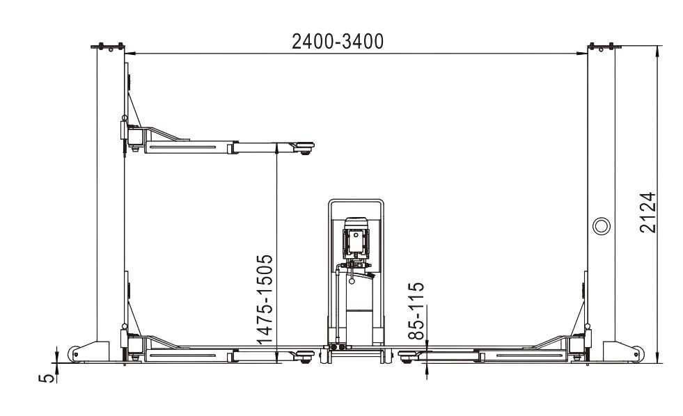 Podnośnik dwukolumnowy mobilny nakanałowy 3t, samochodowy, warsztatowy