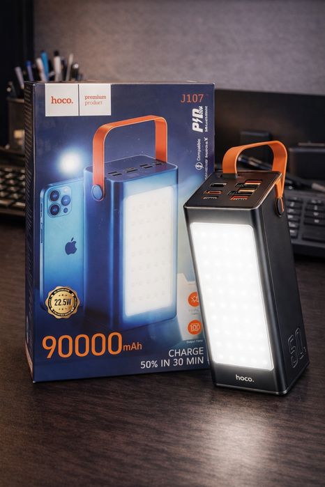 Повербанк з ліхтарем 90000mAh