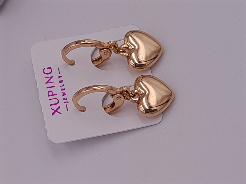 Kolczyki kółeczka z serduszkami