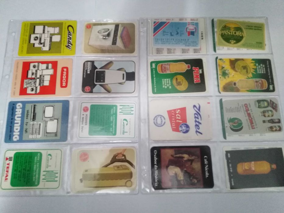 Conjunto de 80 calendarios de marcas antigas com 10 micas arquivadoras
