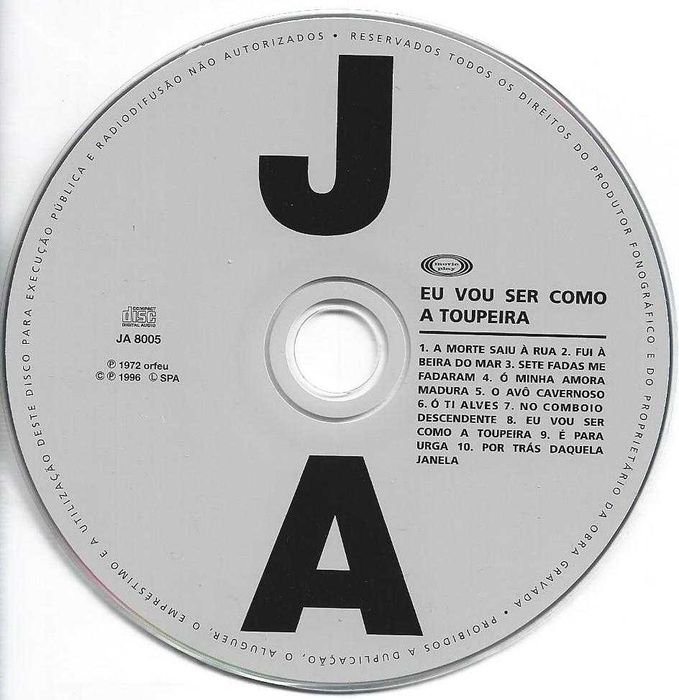 José Afonso	- - - - -		Eu Vou Ser Como a Toupeira	- - - - -	CD