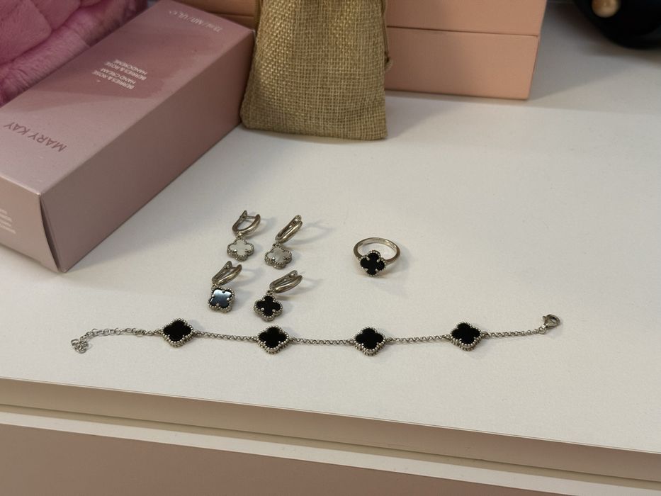 Набір van cleef срібло онікс