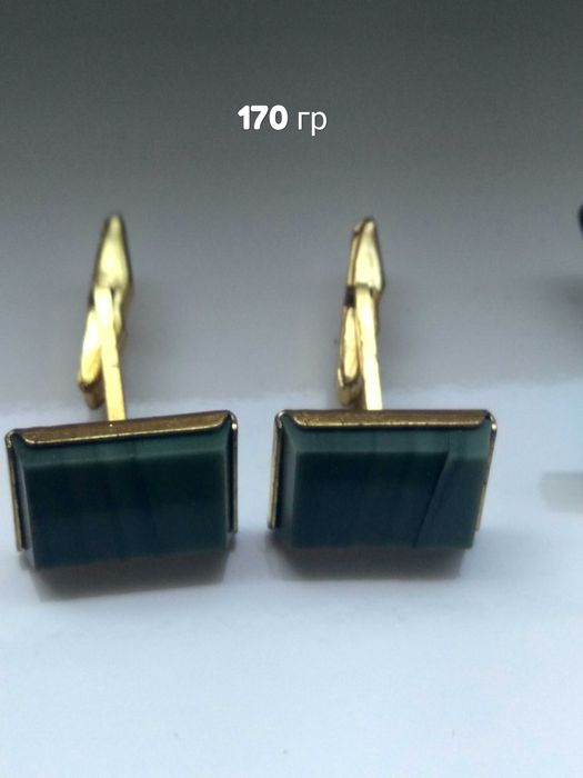 Запонки янтарные,   разные