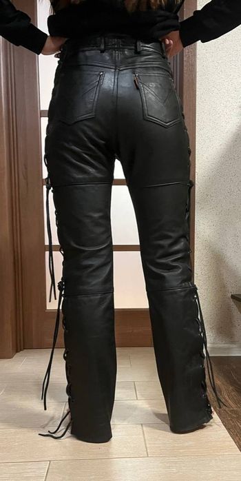 Жіночі шкіряні штани байкерські 44-46