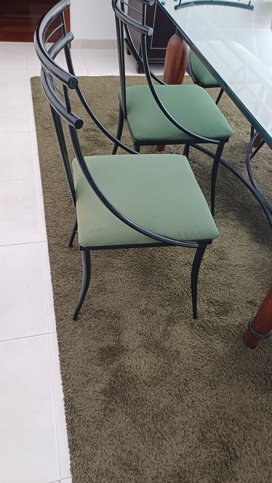 Mesa de Ferro com tampo de Vidro