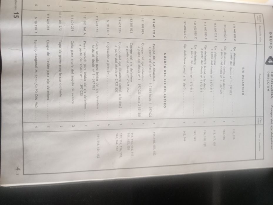 Volkswagen Carocha, catálogo de peças