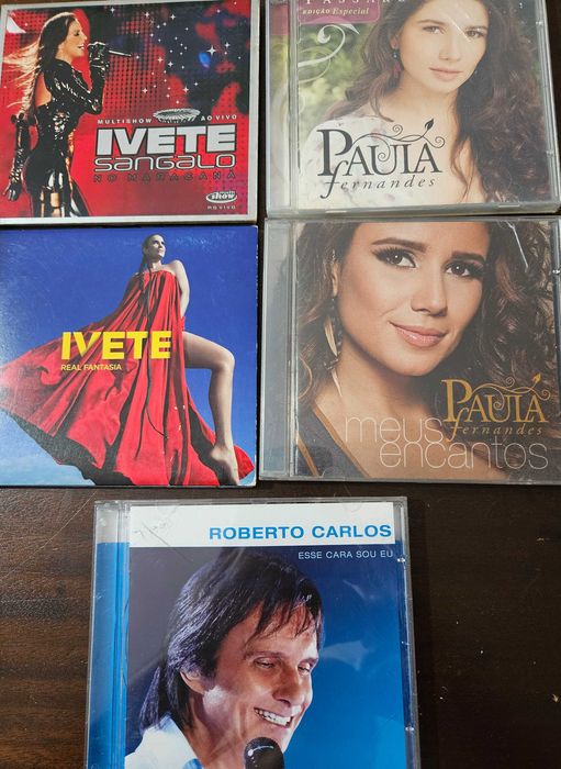 CDs, conjunto de 5- Robrto Carlos, Ivete e Paula Fernanded