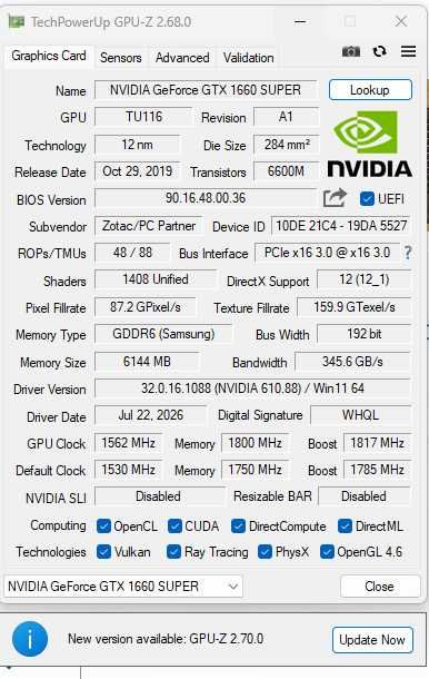 Karta graficzna Zotac Gaming GeForce GTX 1660 SUPER 6GB