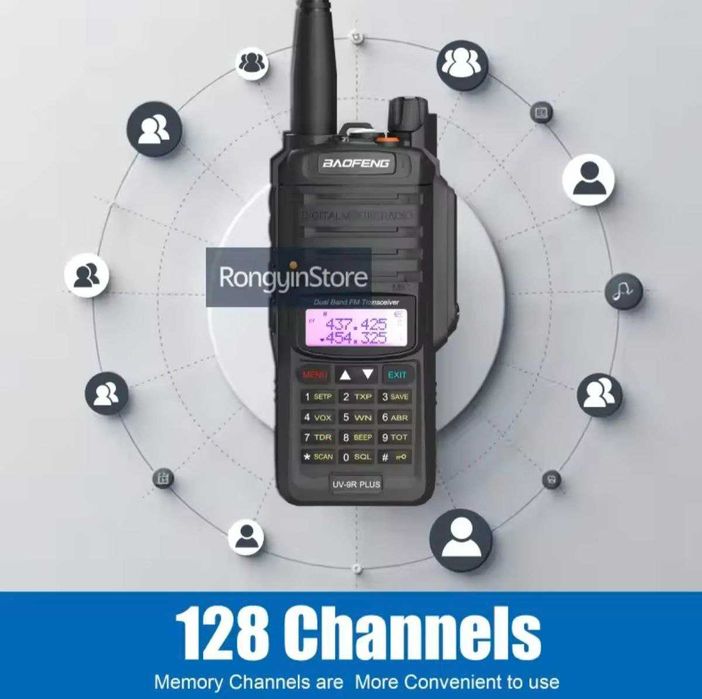 Радіостанція IP67 Baofeng UV-9R +  UHF VHF FM міцний корпус MIL Нова