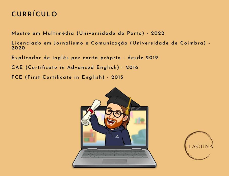 Aulas Online de Inglês/Português - LACUNA Explicações