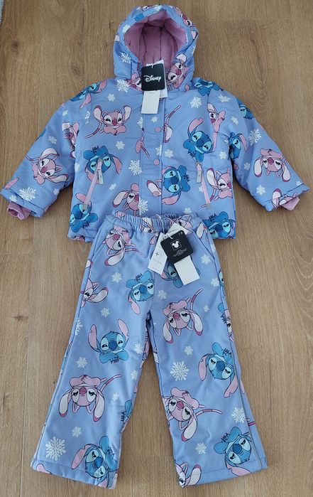 NOWY komplet zimowy narciarski dla dziewczynki 104 / 110 Stitch Disney kurtka + spodnie na 3-4 latka