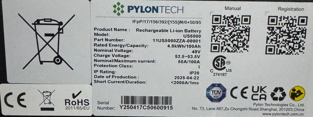 Baterias Pylontech US5000