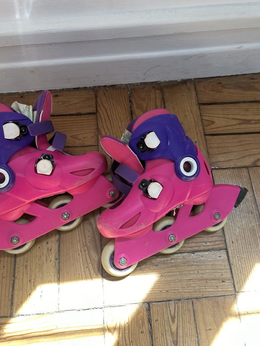 Patins em linha marca Olexo, tamanho 26-28, Decathlon.