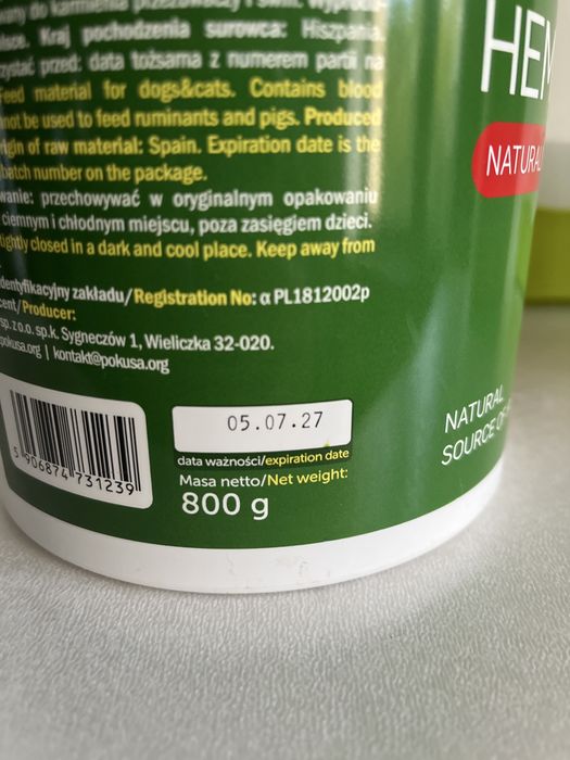 Pokusa hemoglobina 800g BARF BACF suplement dla psa