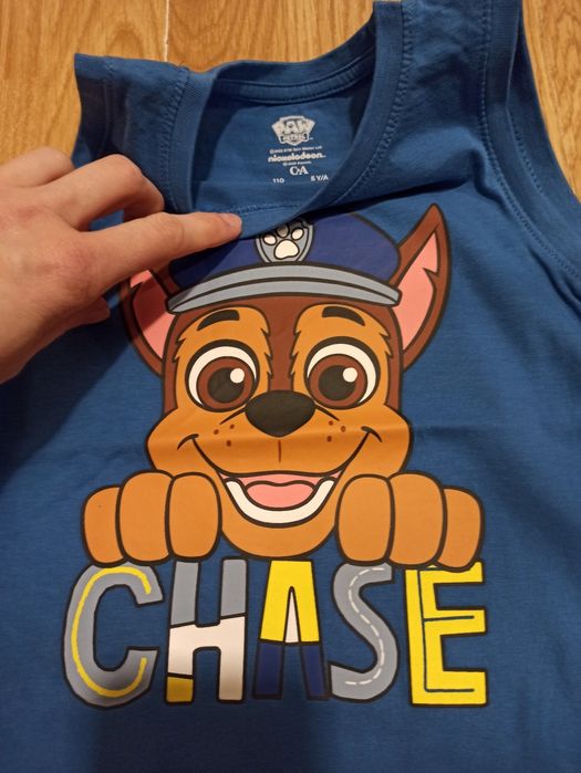 Koszulka bez rękawów, t-shirt psi patrol Chase, c&a, rozmiar 110