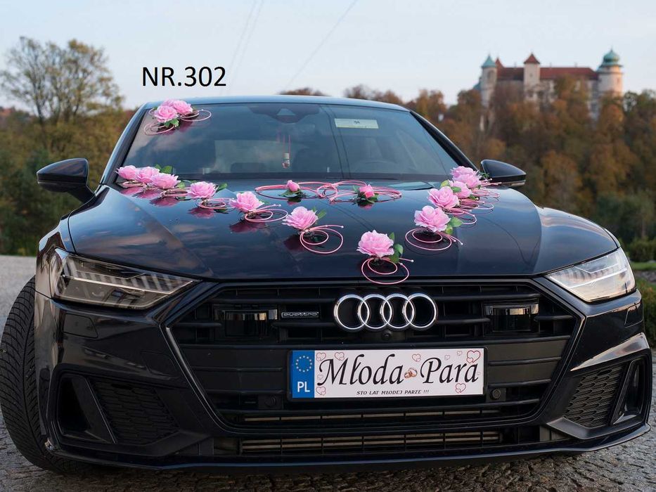 Dekoracja na TWÓJ samochód do ślubu.Ozdoba na auto 302