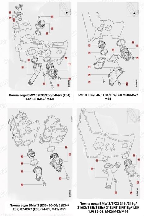 Насос води помпа БМВ 3 E36/E46, 5 E34   M50/51/M52/M54
1503,18 ГРН
