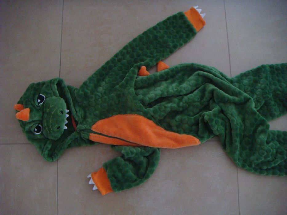 strój przebranie dinozaur smok z zębami roz. 128 / 134