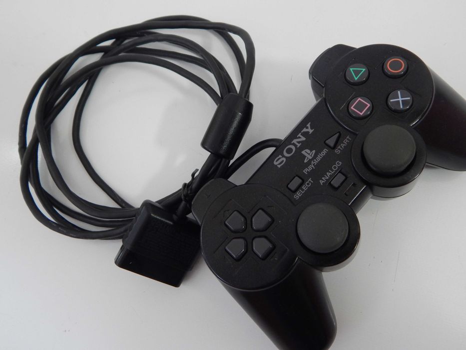 Oryginalny Czarny Black kontroler gamepad DualShock 2 do PlayStation 2 Sony stan bardzo dobry