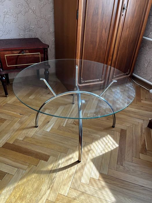 Стеклянный журнальный столик стеклянный круглый стол: 1 300 грн ...