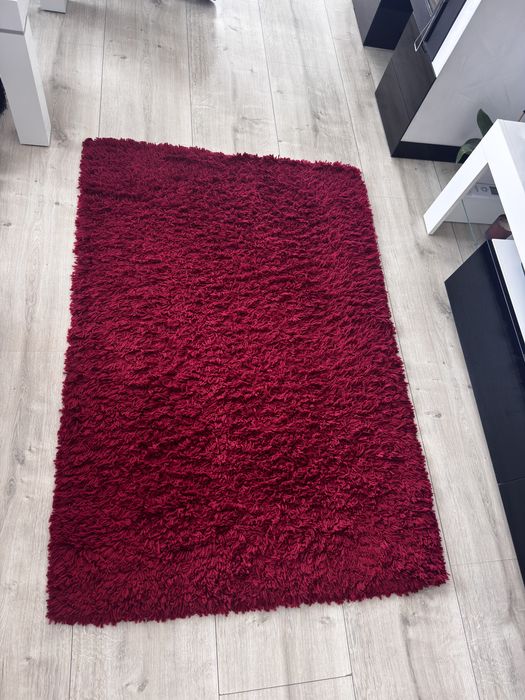 Dywan shaggy bordowy 100 × 150 cm