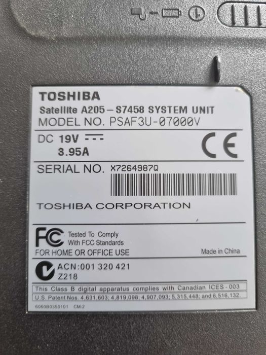 Toshiba satellite  A205-S7458