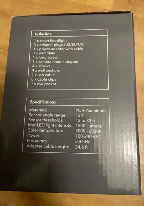 Reflektor zewnętrzny LED 3w1, kamery naścienny Wasserstein, nowe