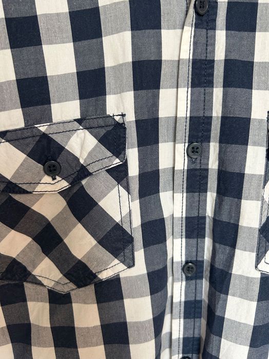 2 x koszula męska Koszula w kratę długi rękaw granatowa XL