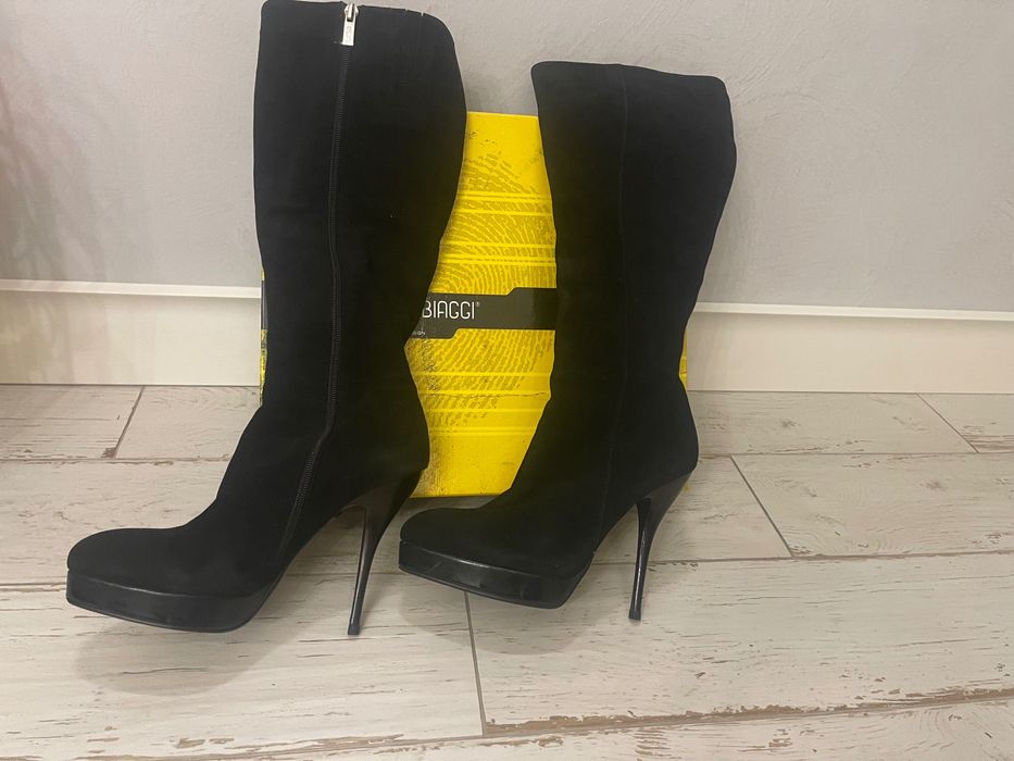 Antonio Biaggi Сапоги на шпильке натуральная замша с флисом р 39