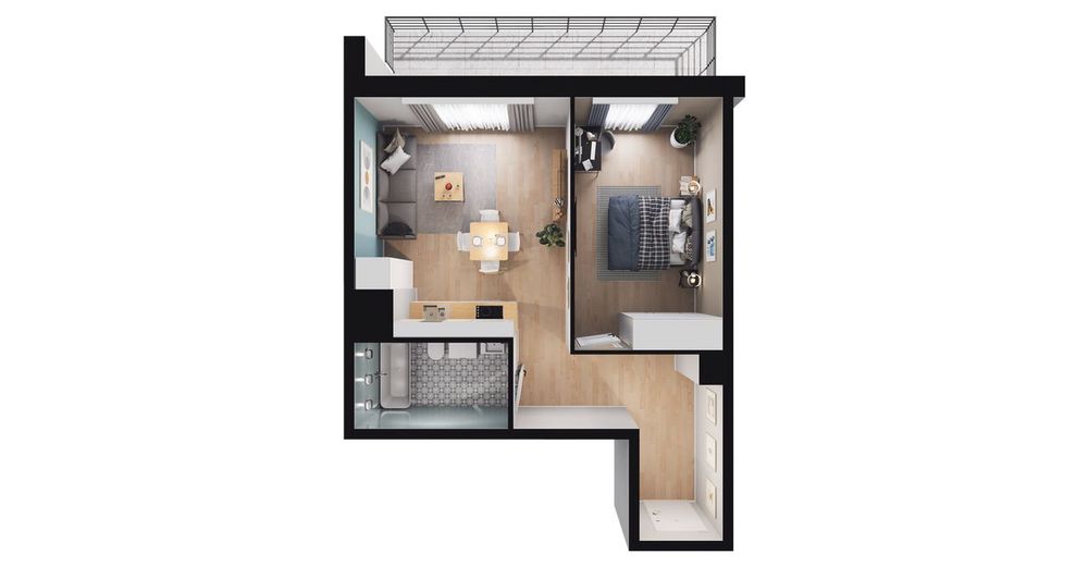 2-pokojowe mieszkanie 45 m² + balkon Bez Prowizji - Widok 3