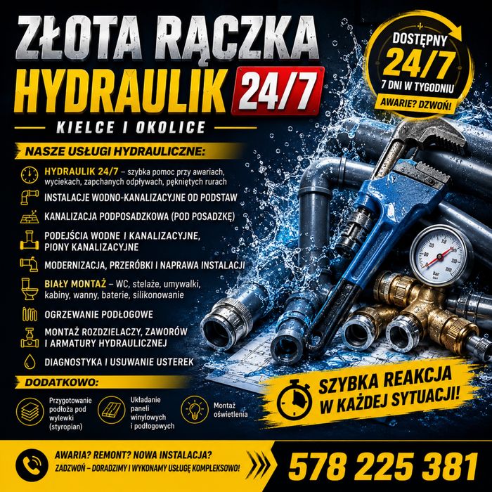 Złota Rączka – Hydraulik 24/7 | Kielce i okolice