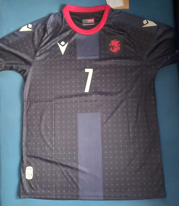 Koszulka Gruzja Kvaratskhelia #7, Macron ECO, XL, nowa, wyjazdowa